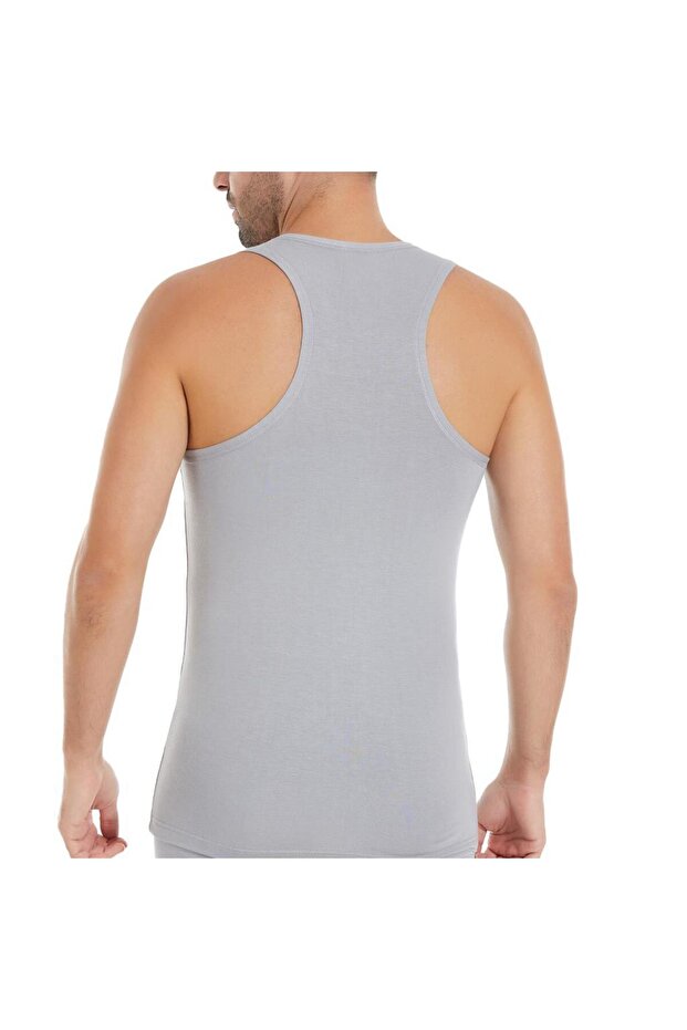 6 Pieces Men's Bamboo Sports Athlete Undershirt Rambo Undershirt Gray 492