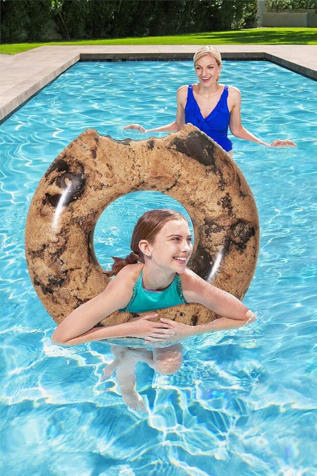 Cookie Donut - Inflatable Cookie Donut - Inflatable Donut Sea Ring - Cookie Figured Donut - Cookie Figured Inflatable Donut - Cookie Patterned Inflatable Donut 107 Cm.