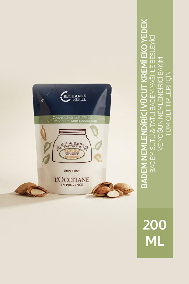 Almond Milk Concentrate Eco-Refill - Almond Moisturizing Body Cream Eco-Refill Refill 200 ml