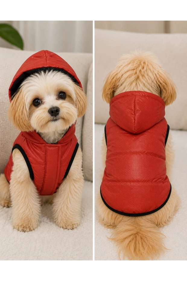 Cat Dog Outfit Orange Fiber Padded Coat
