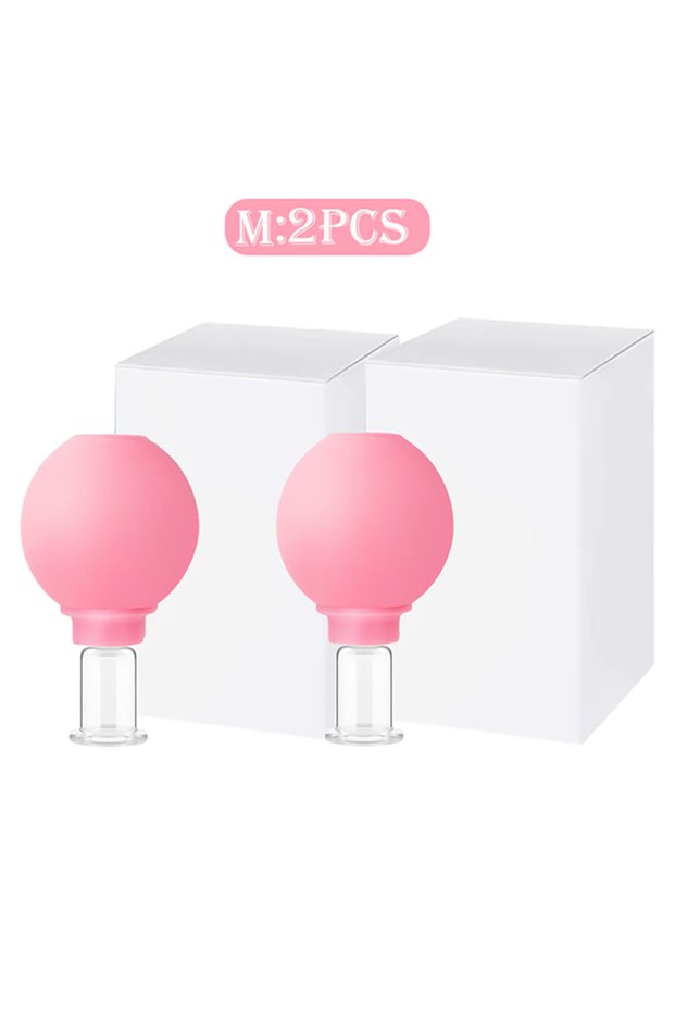 2PCS Pink M 2/3PCS Facial Cupping Cup 1PCS Face Cup Silicone Cupping Massage Vacuum Suction Mug for