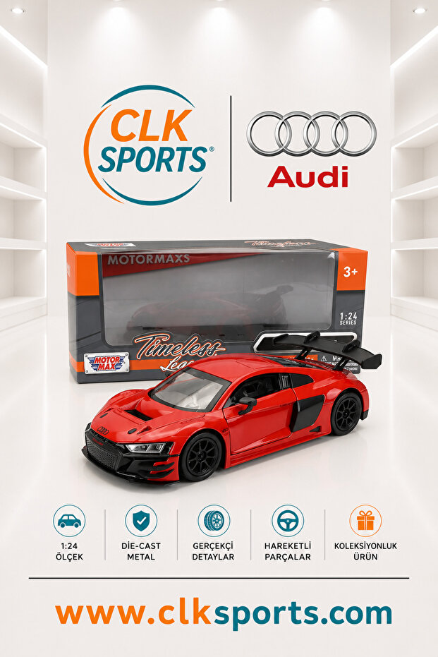 أودي R8 Lms Gt3 - 1:24، أحمر، سلسلة الأسطورات الزمنية 1/24 Diecast NTW Variant