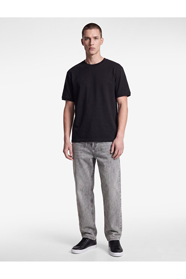 Bisiklet Yaka Kısa Kollu Basic Oversize Tişört