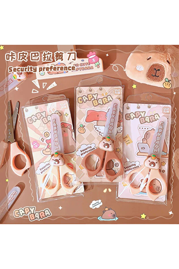 Random 1 pcs Cute Mini Capybara Craft Scissors School Stationery DIY Children's Craft Tools Pretty U