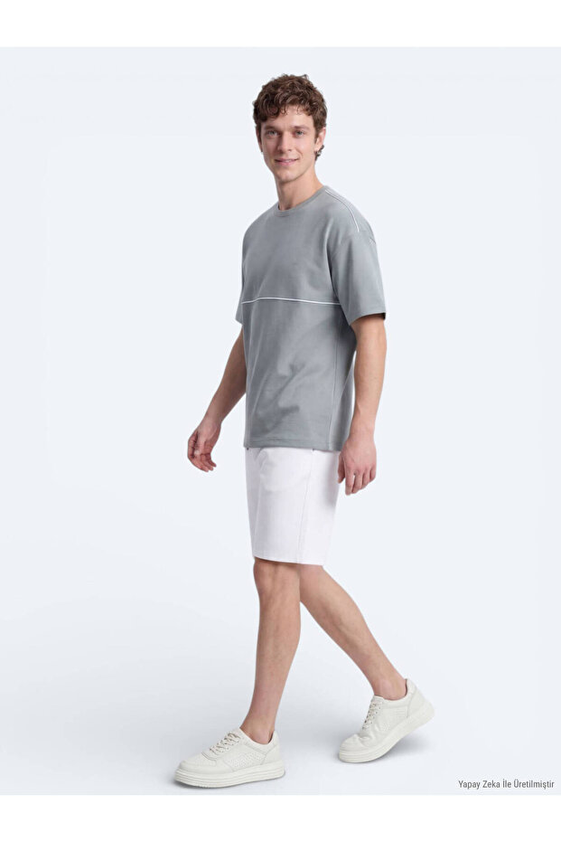 Gri simplu tricou - 4