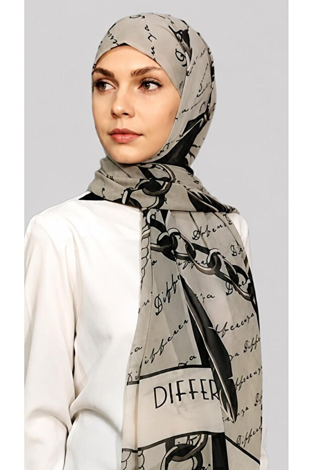 شال منقوش بسلسلة - حجر - 1