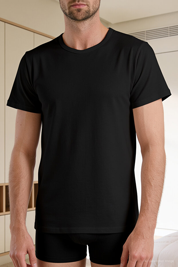 Men's Crew Neck Undershirt Black