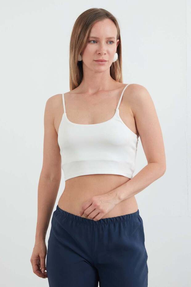 Basic Crop Bustier with Rope Strap - 3