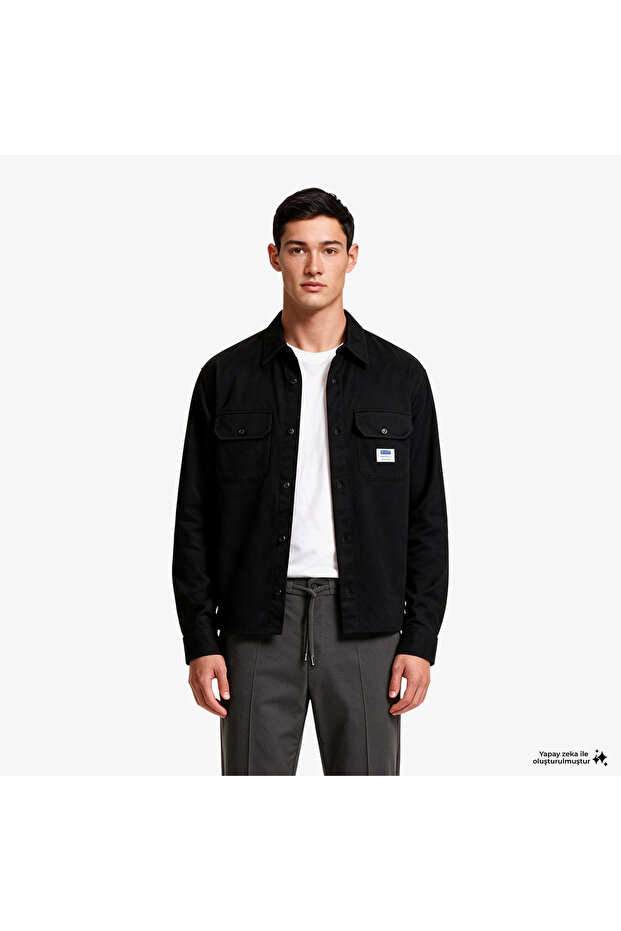 Twill Ekynone Relaxed Fit Men's Black Shirt