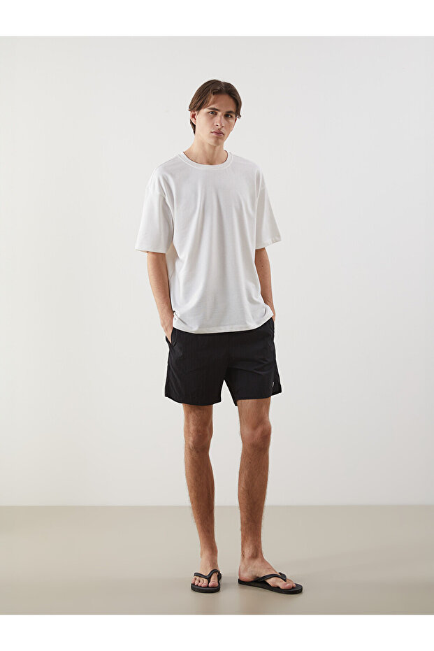 Trendlucky Short Length Basic Men's Swim Shorts with Difference in Length