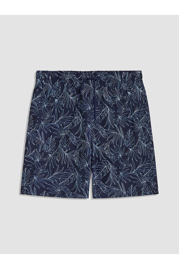 Lcw Swimwear Navy Blue Knee Length Boy Patterned Men's Swim Shorts