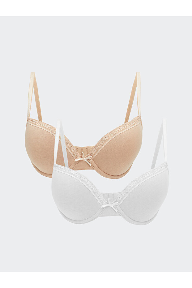 Lcw Dream White Underwire Non-Padded Plain T-Shirt Bra 2-Pack