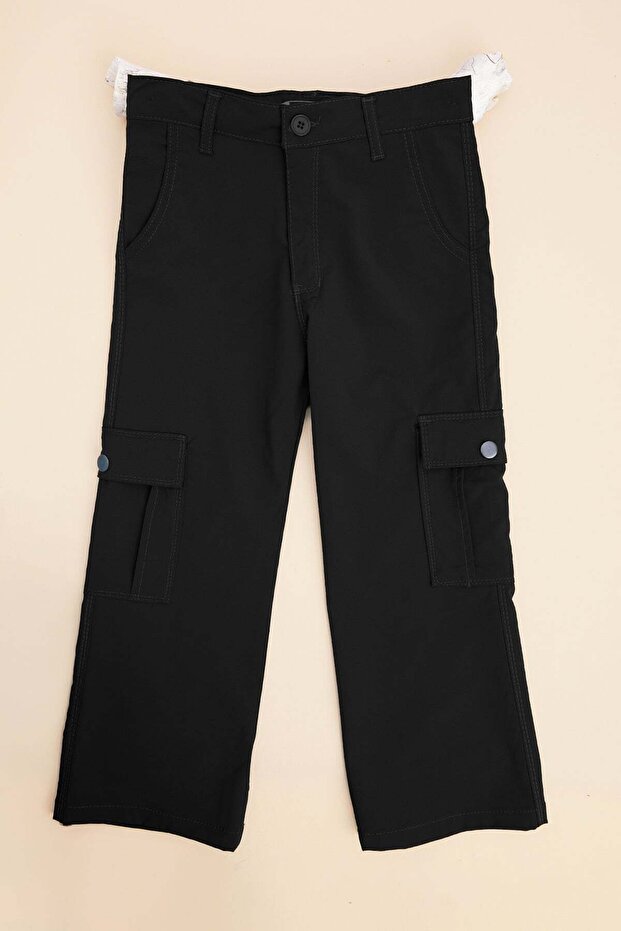 Zippered Cargo Pocket Girls' Trousers