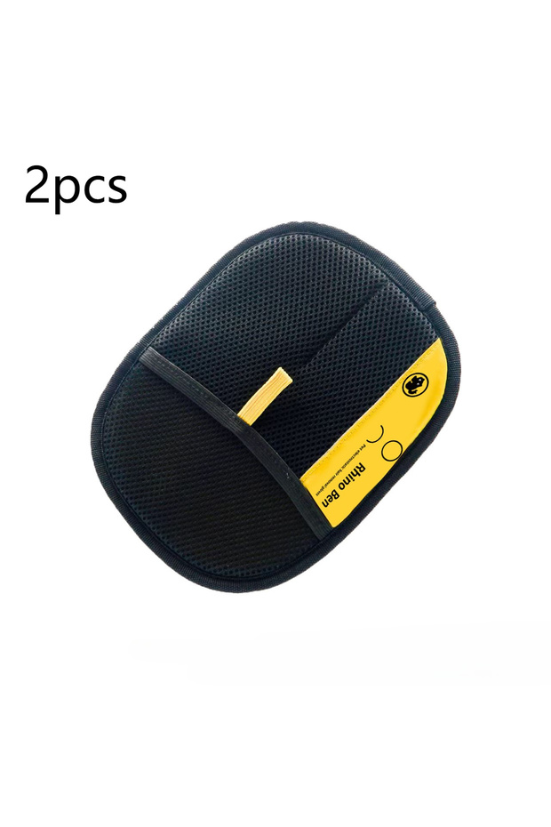 Yellow Label 2pcs Cat Hair Removal Gloves - Dual Brush Design for Efficient Pet Hair Cleaning on Sof