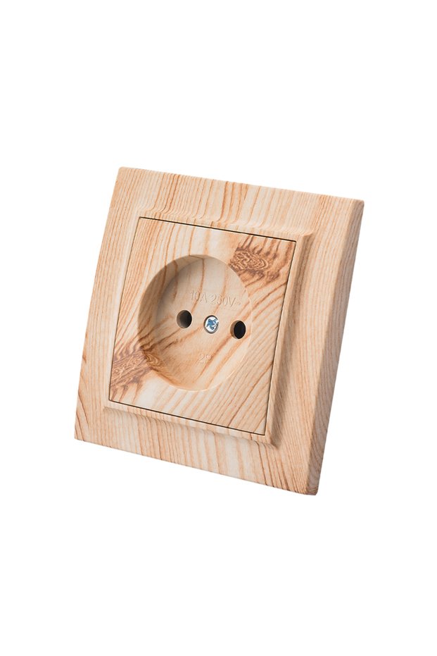 EU 1 Socket Not Ground Wood Flame Retardant EU Standard With Ground Paint Plastic Classic USB Power