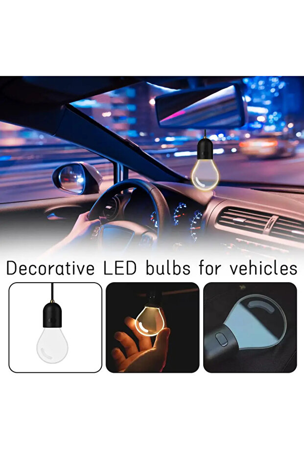 مصباح صغير بتصميم عتيق، مصباح LED صغير للسيارة، زينة معلقة للسيارة، إضاءة داخلية محيطة، وضعان للإضاءة F