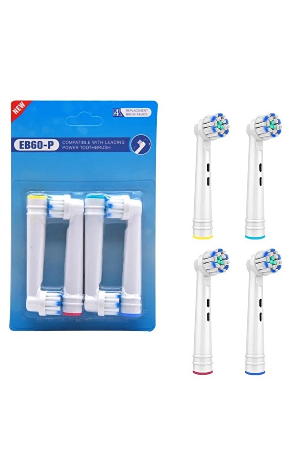EB-60 P 4 Pcs/Pack Electric Toothbrush Replacement Heads For Oral B Upgraded Ultra Soft Bristles Car