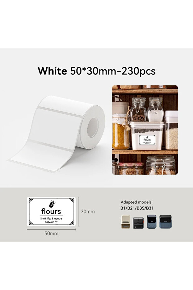 White 50x30mm 30-50mm Niimbot White/Color/Transparent Labels Sticker Thermal Adhesive Paper Roll For