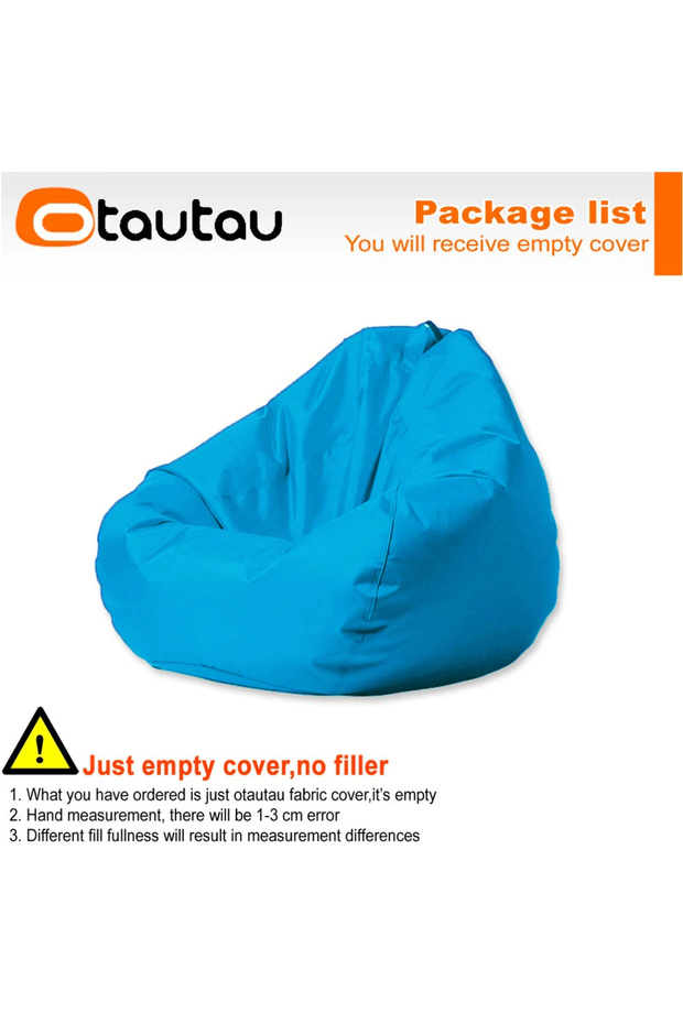 D100cm-cover-adults lake blue OTAUTAU Outdoor Waterproof Bean Bag Cover No Filler Garden Beach Campi