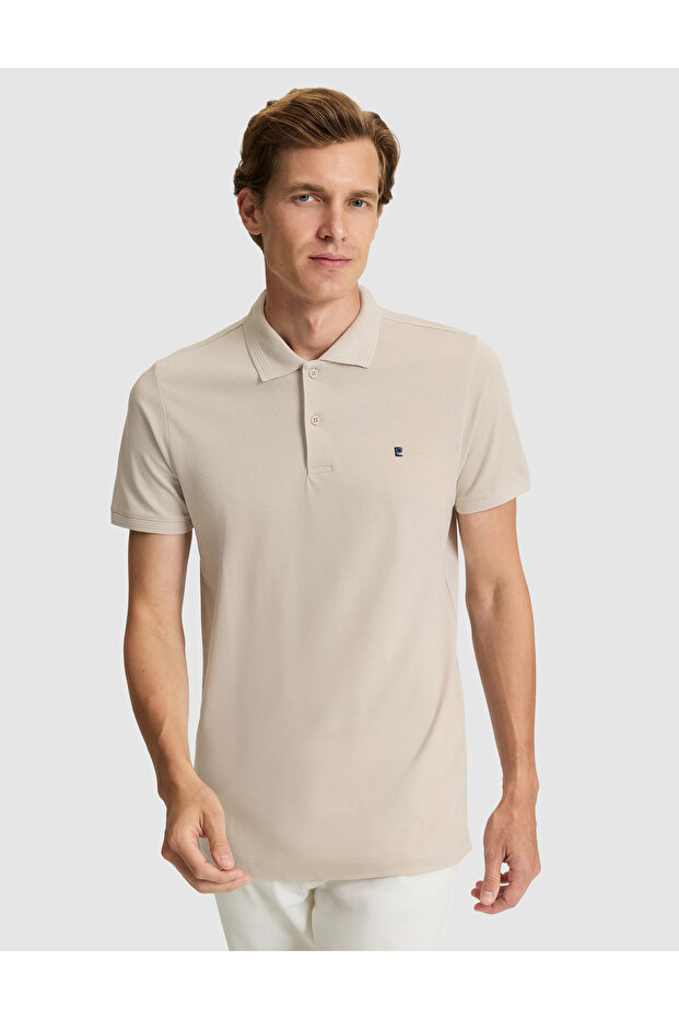 Taş Slim Fit 100% Cotton Buttoned Polo Collar Basic T-Shirt 50291625-Vr049