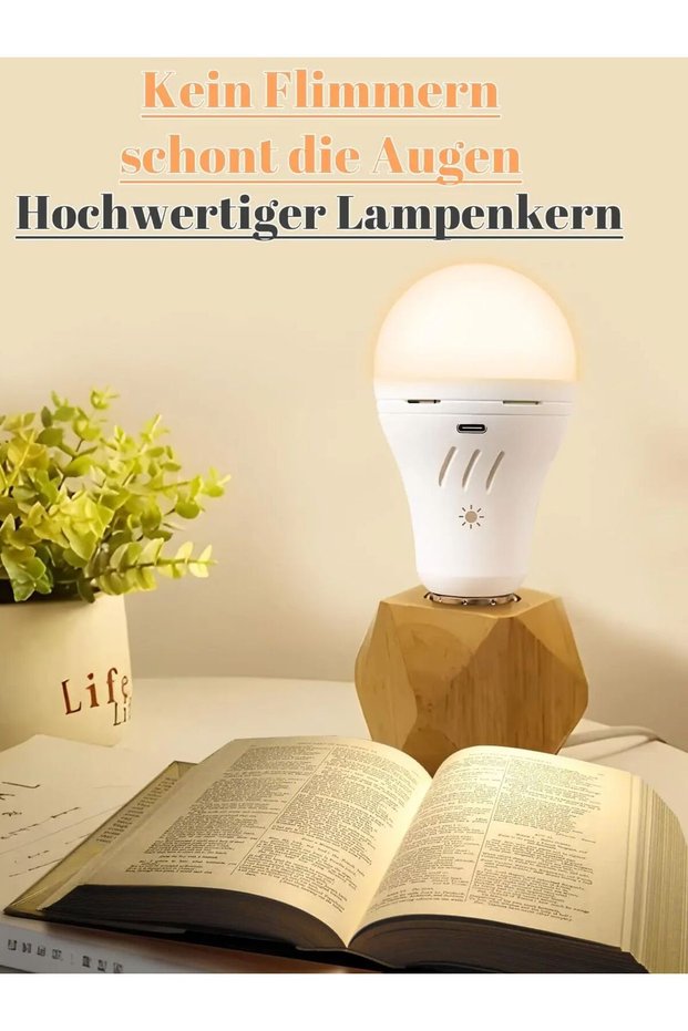 1PCS 3color Bulb Rechargeable Emergency Light Bulb E27 Base - USB/220V Dual Charging Backup Emergenc