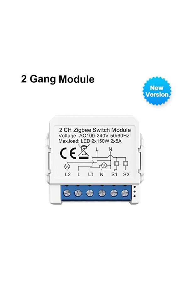 ZWSM16-W2 AVATTO ZigBee Tuya مفتاح ذكي صغير 1/2/3/4 Gang وحدة مفاتيح إضاءة DIY للتحكم في الاتجاهين