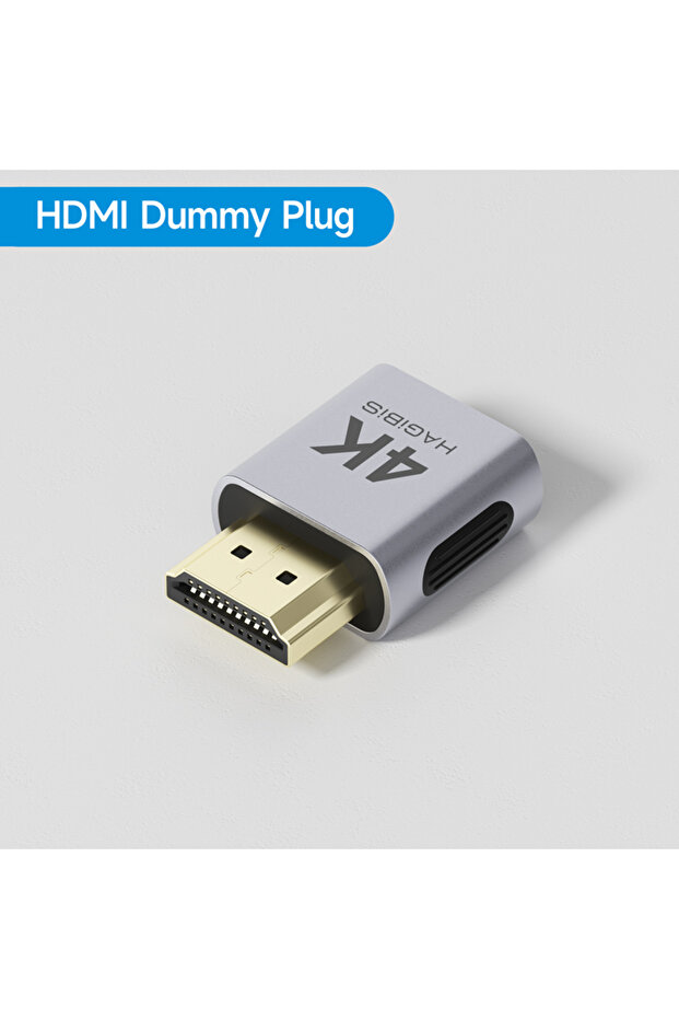 قابس HDMI - قطعة واحدة، قابس وهمي HDMI بدقة 4K من هاجيبس، قابس محاكي DisplayPort EDID، محول بدون شاشة، محول افتراضي