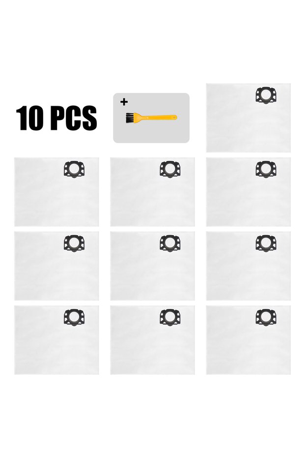 10 Pcs Bag 1 Brush Pack of 5/10 KFI 357 Vacuum Cleaner Bags for Kärcher WD3s WD 3 V-17/4/20 2.863-31