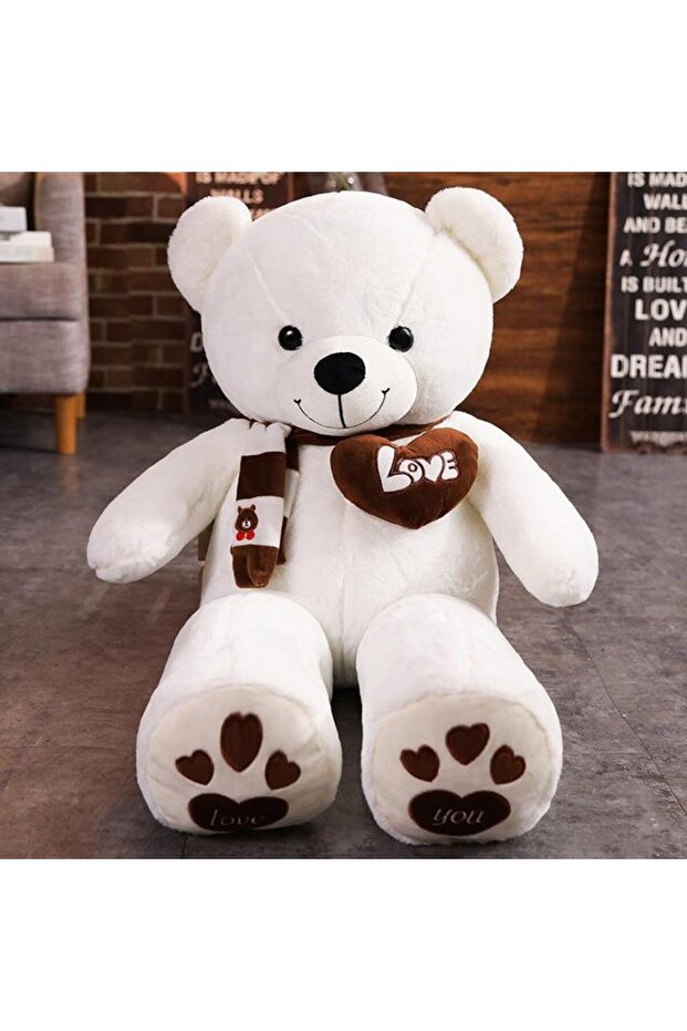 80cm White High Quality 4 Colors Teddy Bear With Scarf Stuffed Animals Bear Plush Toys Doll Pillow K