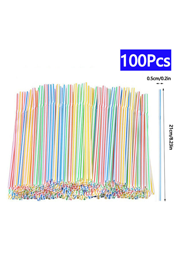 مخطط - 100 قطعة 50-1000 قطعة مصاصات شرب متعددة الألوان للبار عصير كوكتيل مصاصات متعددة المطبخ Pa