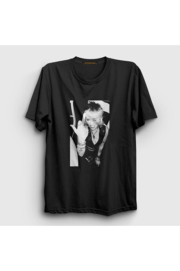 Unisex Black Flip Miley Cyrus T-shirt400269tt