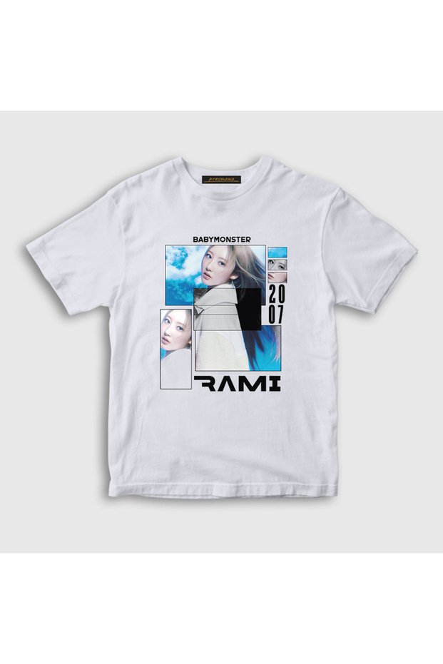 Unisex Kids White Warm Rami Babymonster Baby Monster T-Shirt 605389Tt