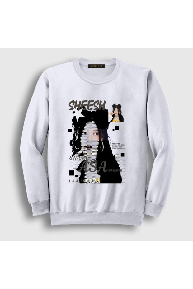 Unisex White Enami Asa Sheesh K-Pop Babymonster Sweatshirt 619778Tt