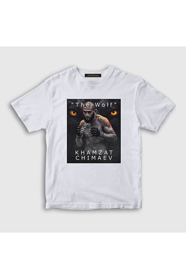 Unisex Kids White Wolf Kurt Khamzat Chimaev Mma Ufc T-Shirt 429261Tt
