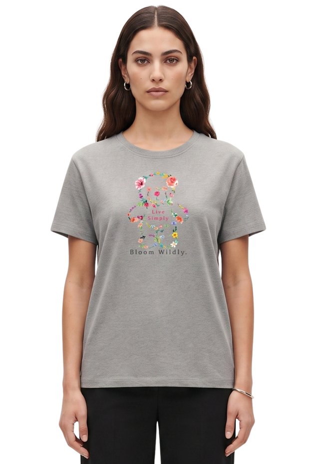 Multicolored Floral Teddy Bear Printed Oversized Basic Fit Crew Neck Unisex T-Shirt