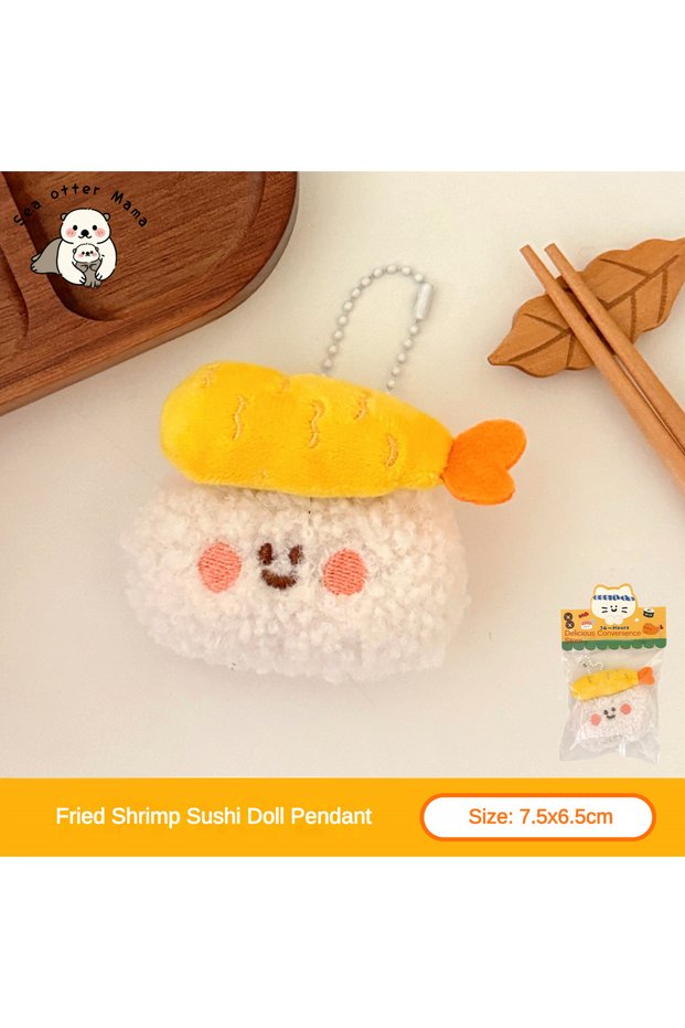 Plush D 1/6/12 Pcs Cute Food Doll Pendant Plush Sushi Food Play Pendant Backpack Keychain Pendant