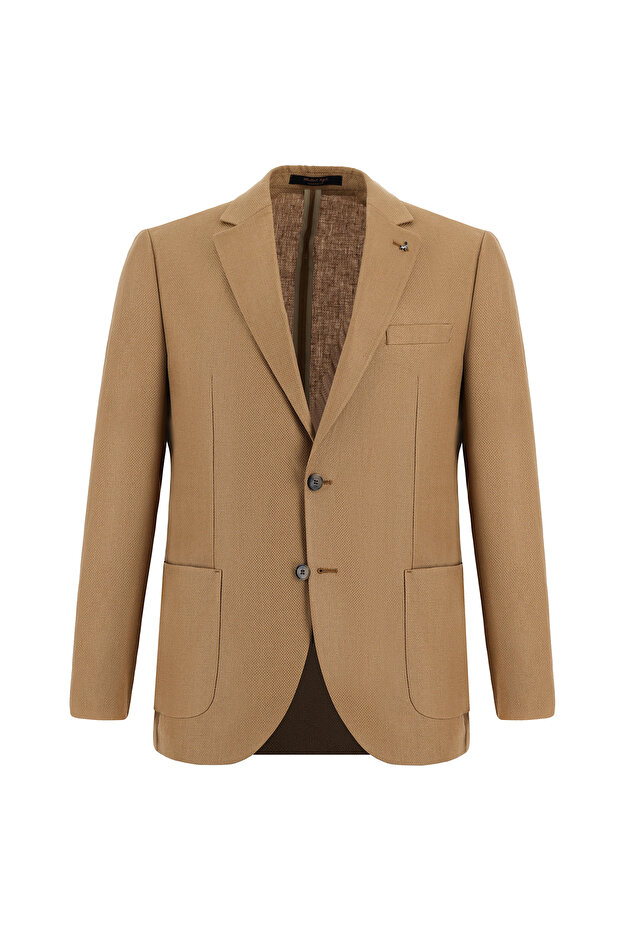7 Drop Slim Fit Patterned Linen Jacket