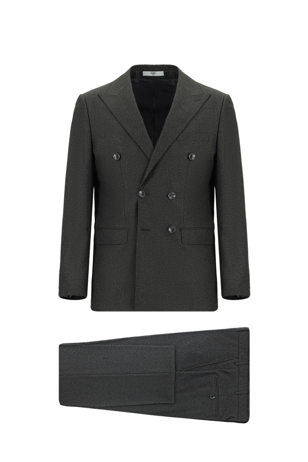 6 Drop Regular Fit Standard Cut Patterned Double Breasted Suit