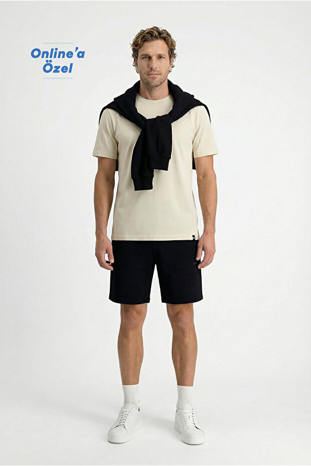Combed Cotton Fabric Cotton Sports Sweat Shorts with Elastic Waistband and Drawstring Pockets