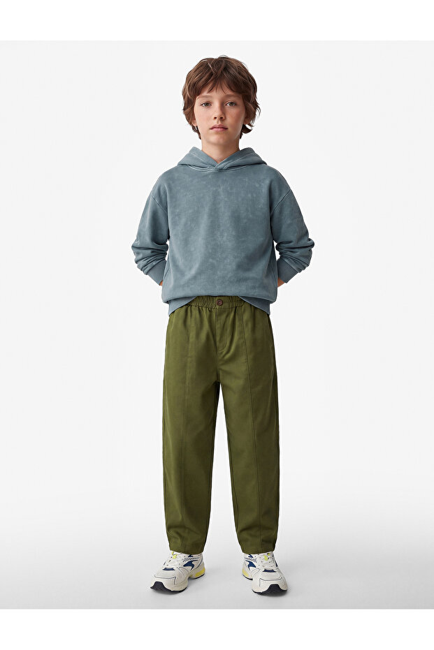 Balon Pants Cotton Elastic Waist Gabardine Fabric