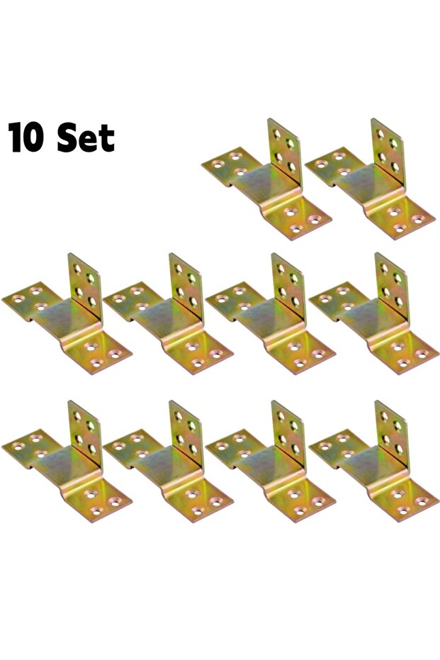 10 Set Heavy Duty Metal Bed Rail Brackets Wood Bed Frame Corner Bracket Support Connector Hardware K