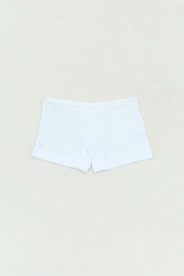 Ribbed Bowknot Girls' Boxer Shorts
