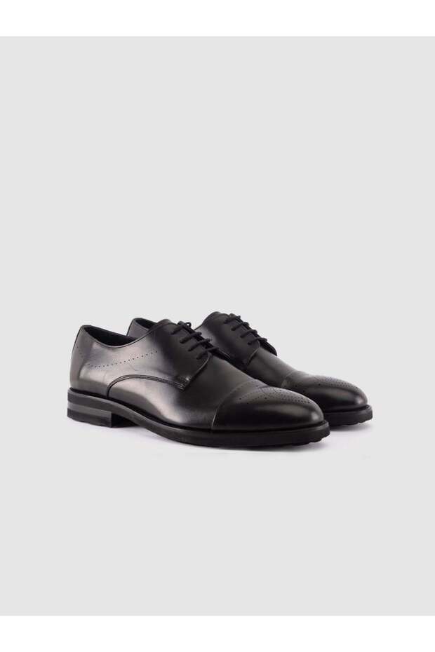 Italian Style Internal and External Natural Leather Men's Shoes Black T13909