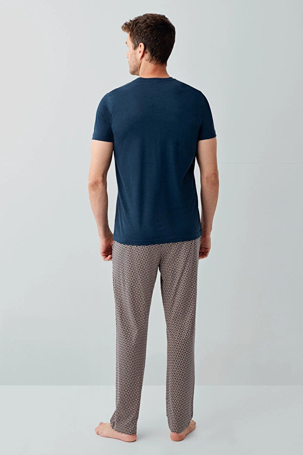 Ανδρικό Σετ Πυτζάμες Navy Blue - 4