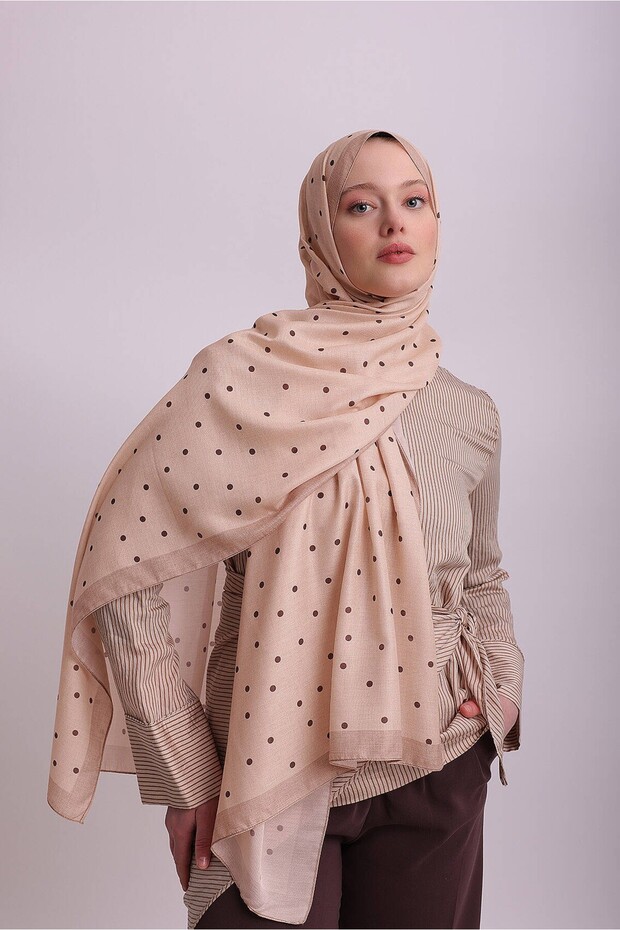 Point Patterned Single-Sided Shawl - Salmon