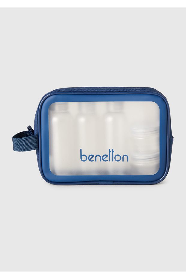 Unisex navy blue transparent makeup bag set