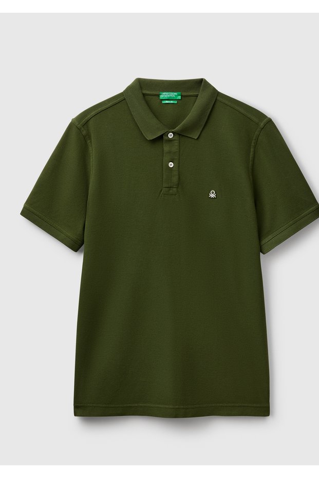 Men's Dark Green Regular Fit Short Sleeve Polo T-Shirt