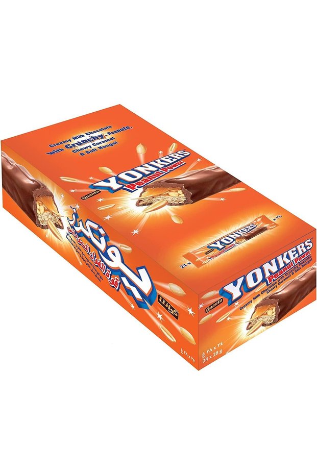 Yonkers Crunchy Peanuts & Soft Caramel Milk Chocolate Bars (12 x 28g Box)