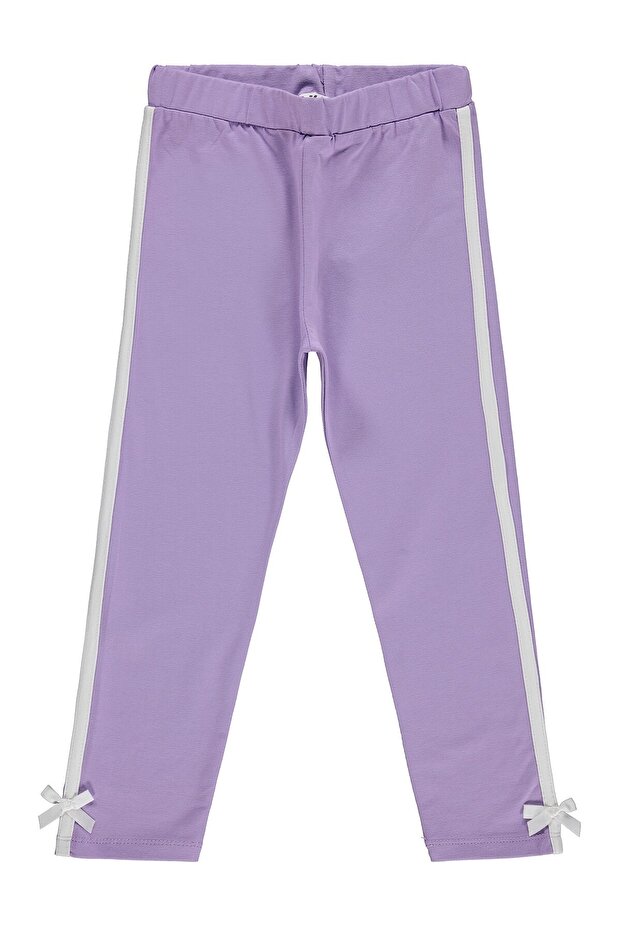 Bow Appliqué Tights for 6-9 Years - Lilac