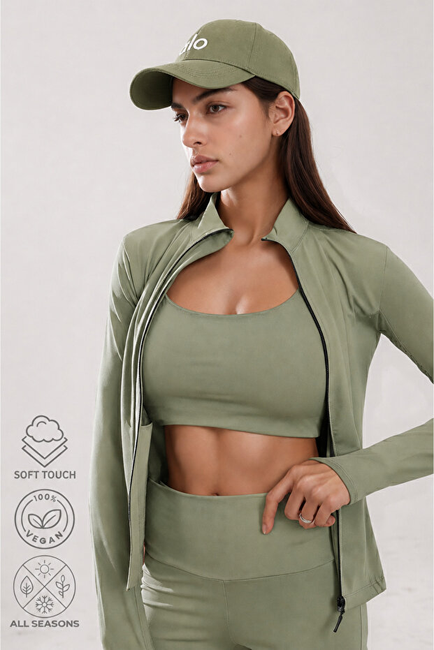 Premium 3-Piece Yoga Sport Set – Leggings - Bralet - Jacket